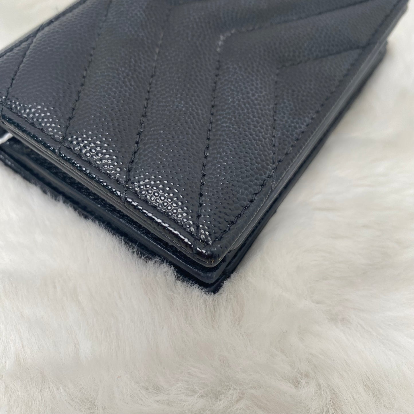 Pre-owned Saint Laurent Black Calfskin Wallet