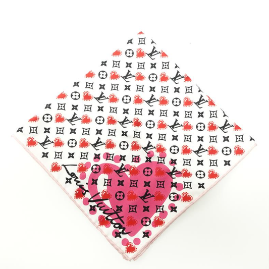 Pre-owned Louis Vuitton Monogram&Heart Pink Scarf