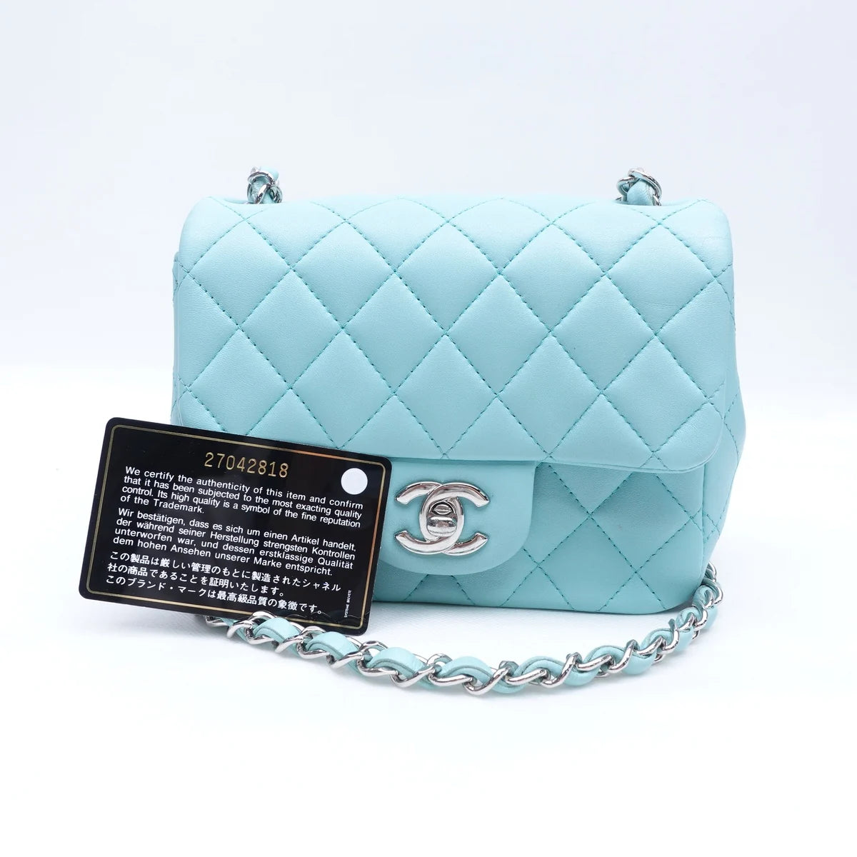 Chanel Light Blue Mini Square Flap