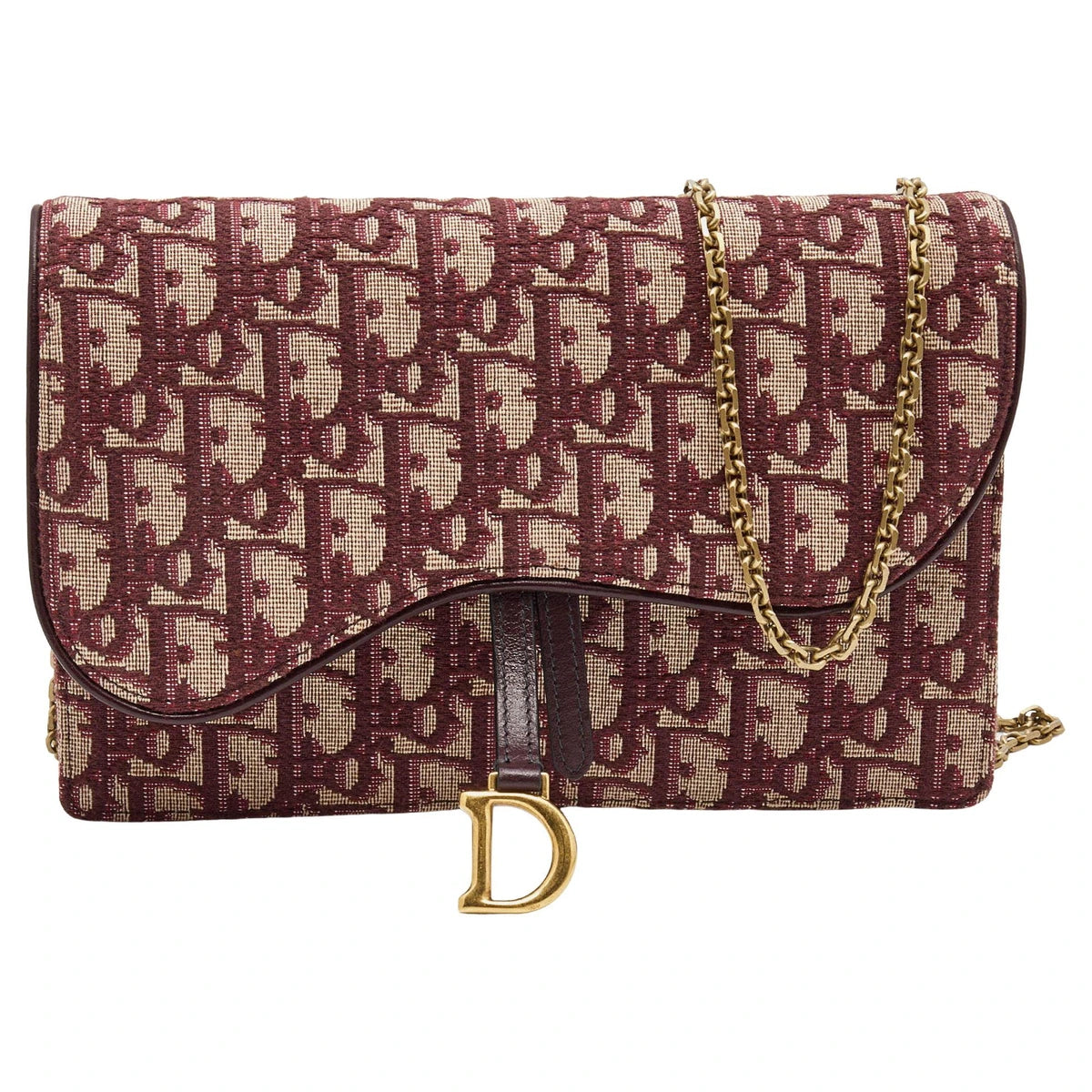 Dior Burgundy Oblique Saddle WOC